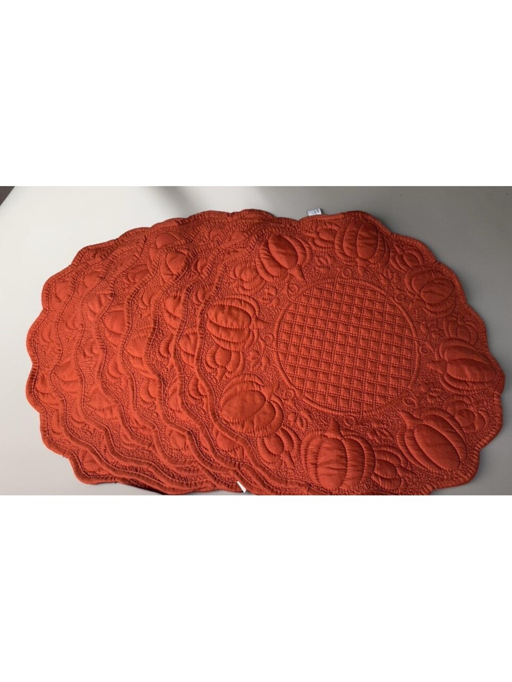 Nicole Miller Home Placemats (8) ORANGE RUST PUMPKINS 15 inch 100% POLYESTER